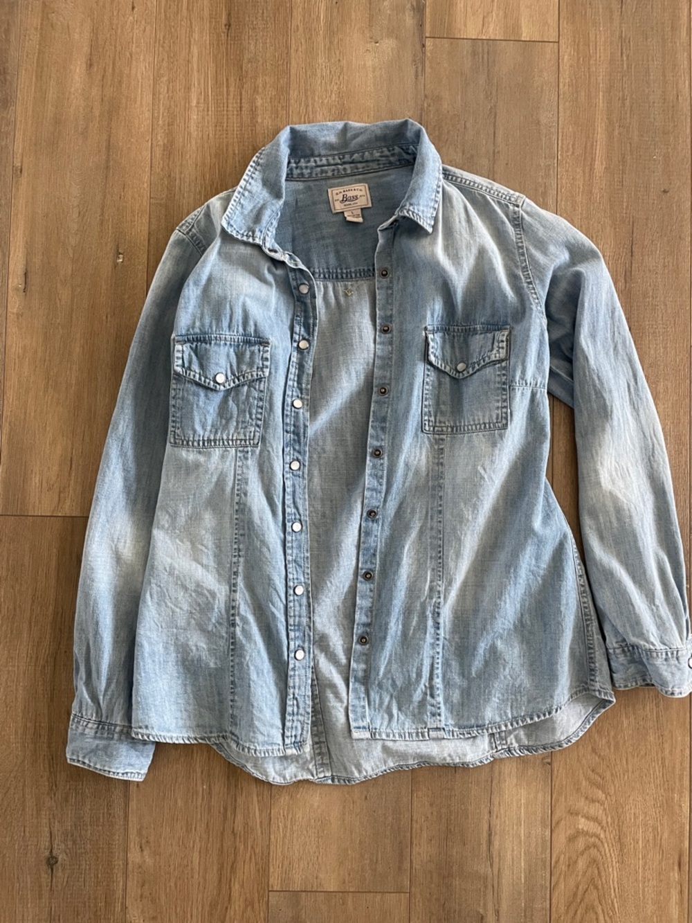 Light Wash Denim Button-Up Shirt